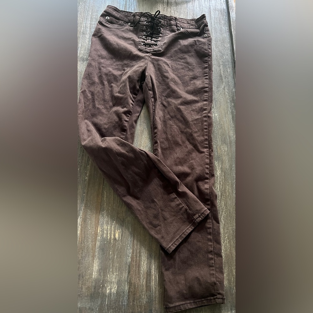AMUSE SOCIETY lace up black jeans “ washed look”